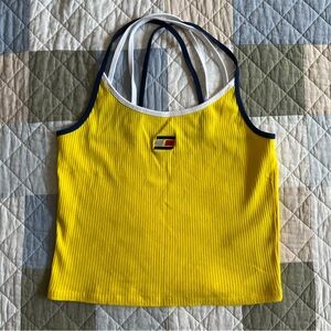 Tommy Hilfiger Sport Bright Yellow Ribbed Tank Top Workout